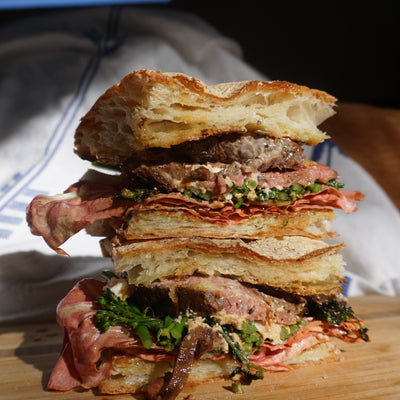 Image of a flank steak sandwich