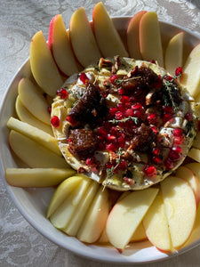 Hot Honey Baked Brie with Festive Fixings